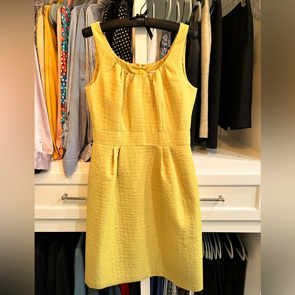 Banana Republic Yellow Sleeveless Dress with Pockets, Size 4